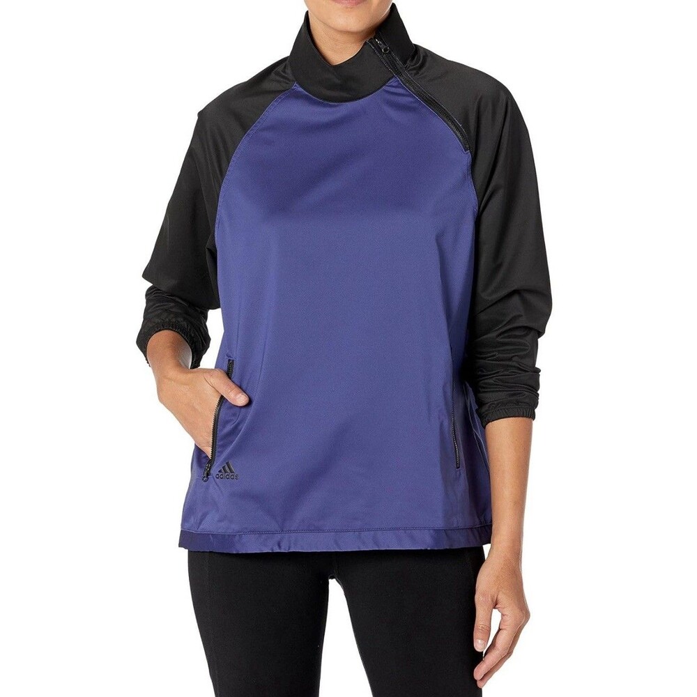 adidas Primeblue Quarter Zip Golf Pullover Womens Size M Purple Windshirt Jacket